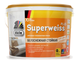 Dufa Retail Superweiss Plus Краска для стен и потолков акриловая глубокоматовая