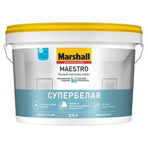 Marshall Maestro Белый Потолок Люкс Краска для потолка водно-дисперсионная глубокоматовая 