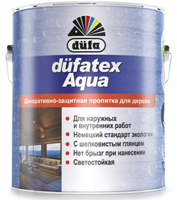 Dufa Dufatex-Aqua Пропитка декоративная для защиты древесины шелковисто-глянцевая 