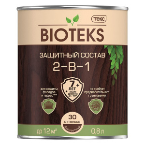 Текс Bioteks 2-В-1 Пропитка декоративная для защиты древесины лессирующая 